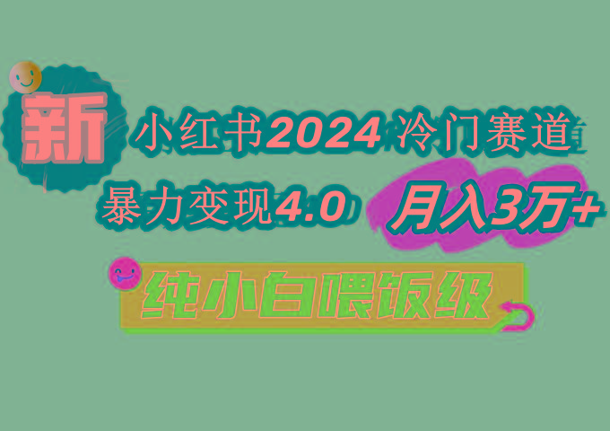 小红书2024冷门赛道 月入3万+ 暴力变现4.0 纯小白喂饭级-随风资源网