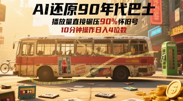 AI还原90年代巴士，一帧就让70后泪崩，播放量直接碾压90%怀旧号，每天操作十分钟，日入四位数-随风资源网