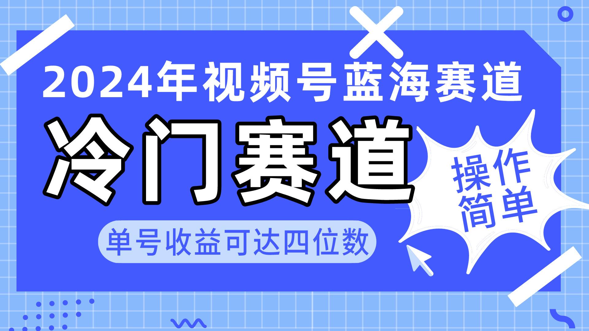 2024视频号冷门蓝海赛道，操作简单 单号收益可达四位数(教程+素材+工具-随风资源网