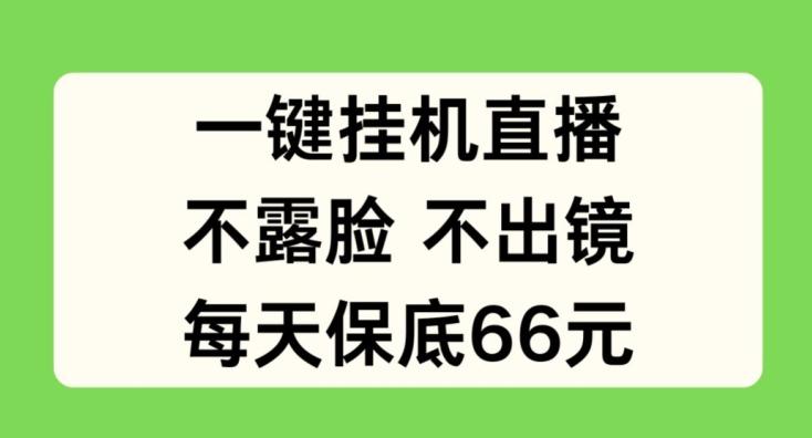 一键挂JI直播，不露脸不出境，每天保底66元【揭秘】-随风资源网