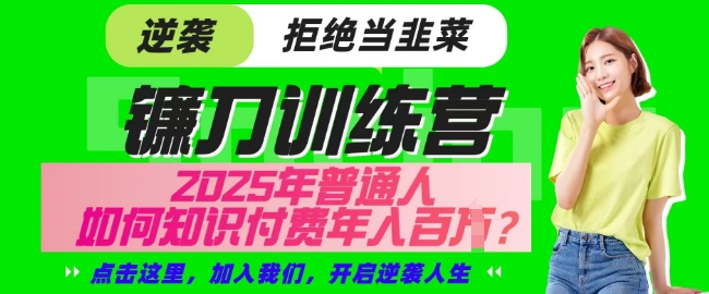 【网创项目终点站-镰刀训练营超级IP合伙人】25年普通人如何通过知识付费实现逆袭【揭秘】-随风资源网