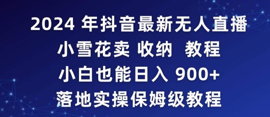 2024年抖音最新无人直播小雪花卖收纳教程，小白也能日入900+落地实操保姆级教程【揭秘】-随风资源网