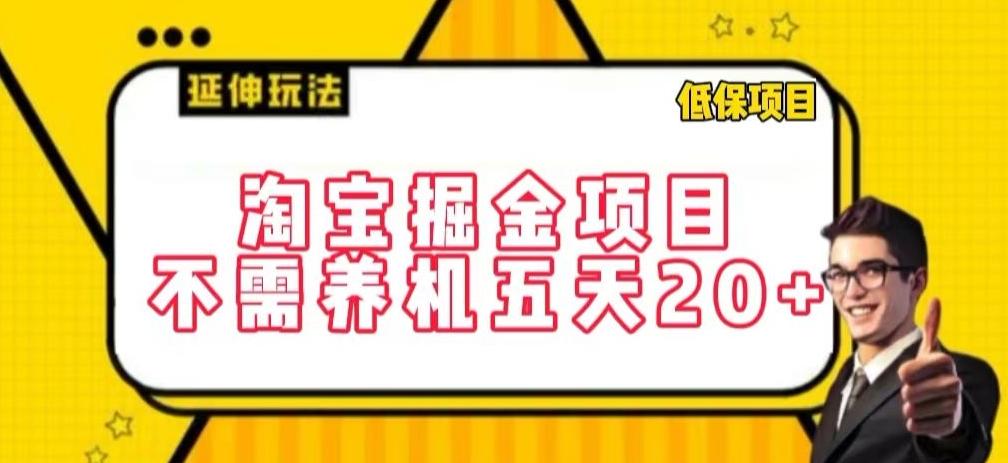 淘宝掘金项目，不需养机，五天20+，每天只需要花三四个小时【揭秘】-随风资源网