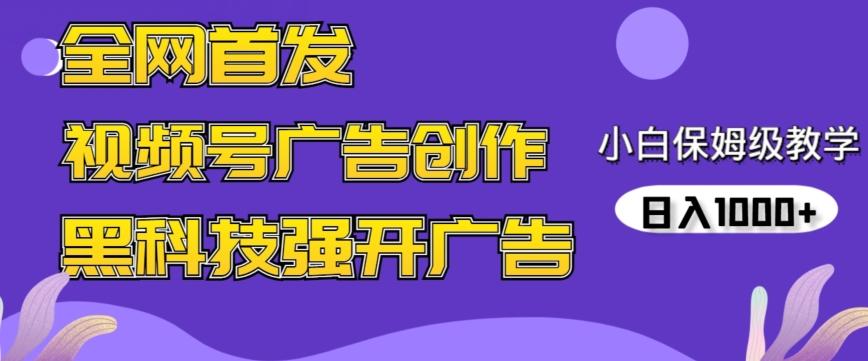 全网首发蝴蝶号广告创作，用AI做视频，黑科技强开广告，小白跟着做，日入1000+【揭秘】-随风资源网