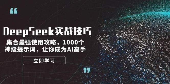 DeepSeek实战技巧：集合最强使用攻略，1000个神级提示词，让你成为AI高手-随风资源网
