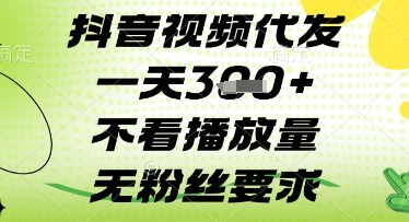 抖音视频代发一天3张+，不看播放量，无粉丝要求【揭秘】-随风资源网