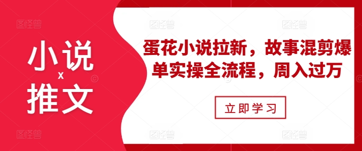 小说推文之蛋花小说拉新，故事混剪爆单实操全流程，周入过万-随风资源网