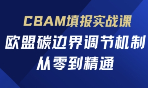 CBAM填报实战课，欧盟碳边界调节机制，从零到精通-随风资源网