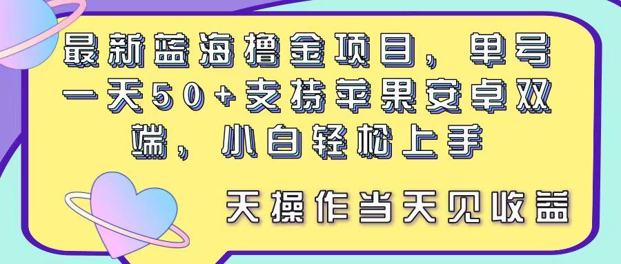 最新蓝海撸金项目，单号一天50+， 支持苹果安卓双端，小白轻松上手 当…-随风资源网
