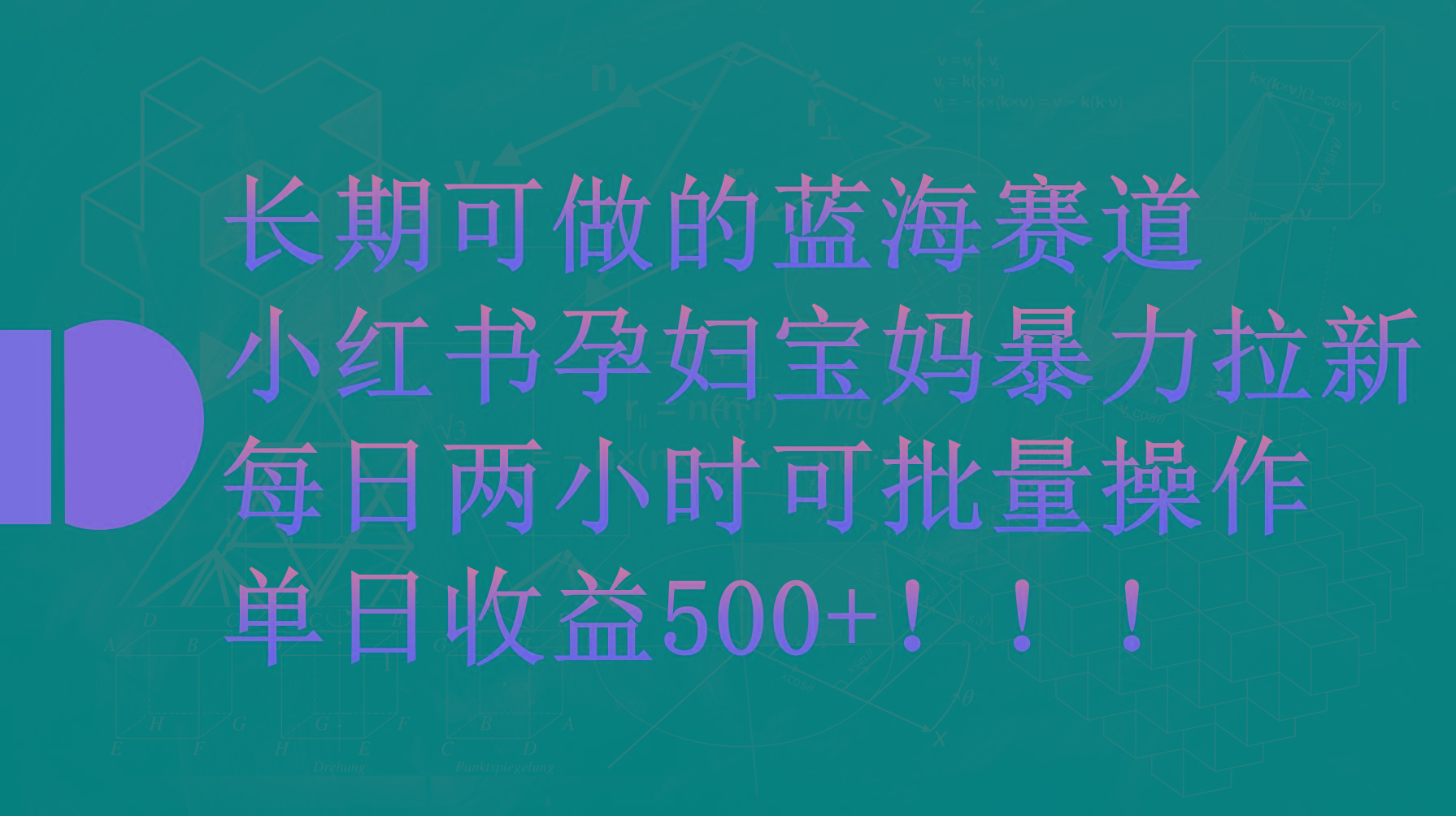(9952期)小红书孕妇宝妈暴力拉新玩法，每日两小时，单日收益500+-随风资源网