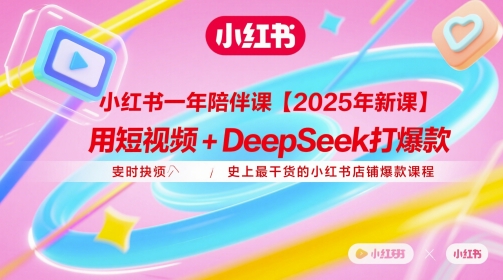 小红书一年陪伴课【2025年新课】，用短视频+deepSeek打爆款，史上最干货的小红书店铺爆款课程-随风资源网