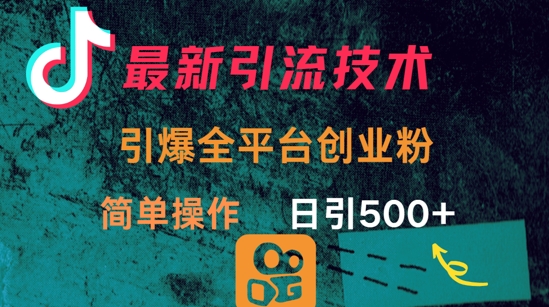 最新引流方法，引爆全平台的一个创业粉，简单操作日引300+-随风资源网