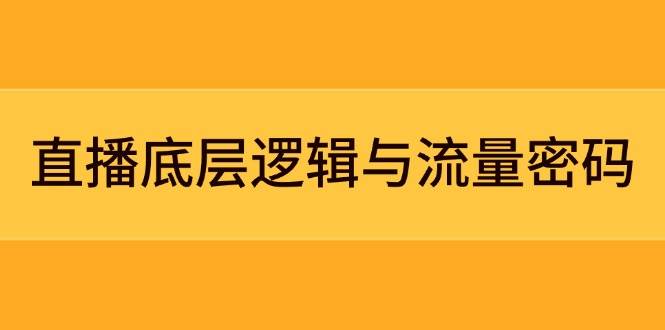 直播底层逻辑与流量密码：定位模型+案例拆解，急速流承接与数据优化全攻略-随风资源网