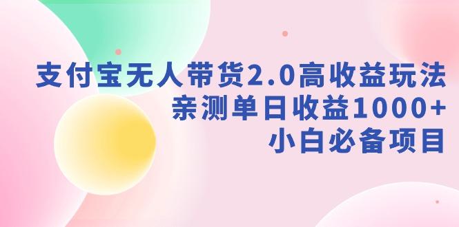 支付宝无人带货2.0高收益玩法，亲测单日收益1000+，小白必备项目-随风资源网