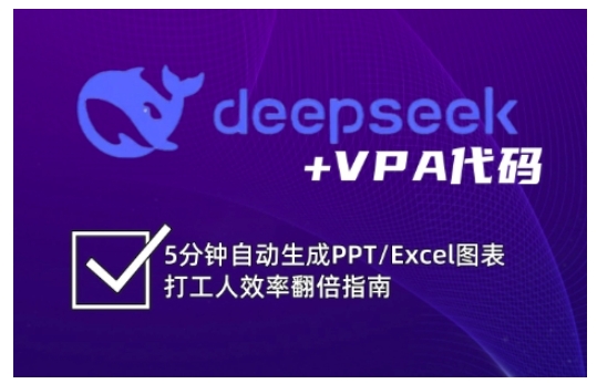 deepseek+VPA代码，5分钟自动生成PPT/Excel图表打工人效率翻倍指南-随风资源网