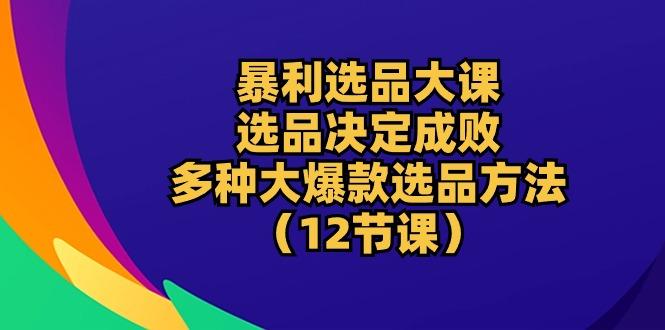 暴利 选品大课：选品决定成败，教你多种大爆款选品方法(12节课-随风资源网