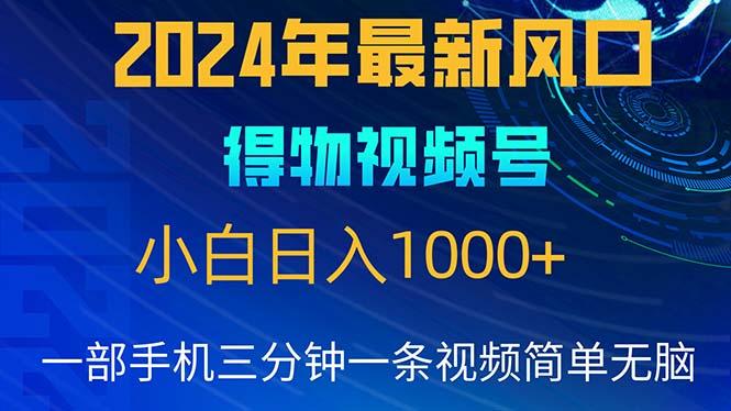 2024年5月最新蓝海项目，小白无脑操作，轻松上手，日入1000+-随风资源网