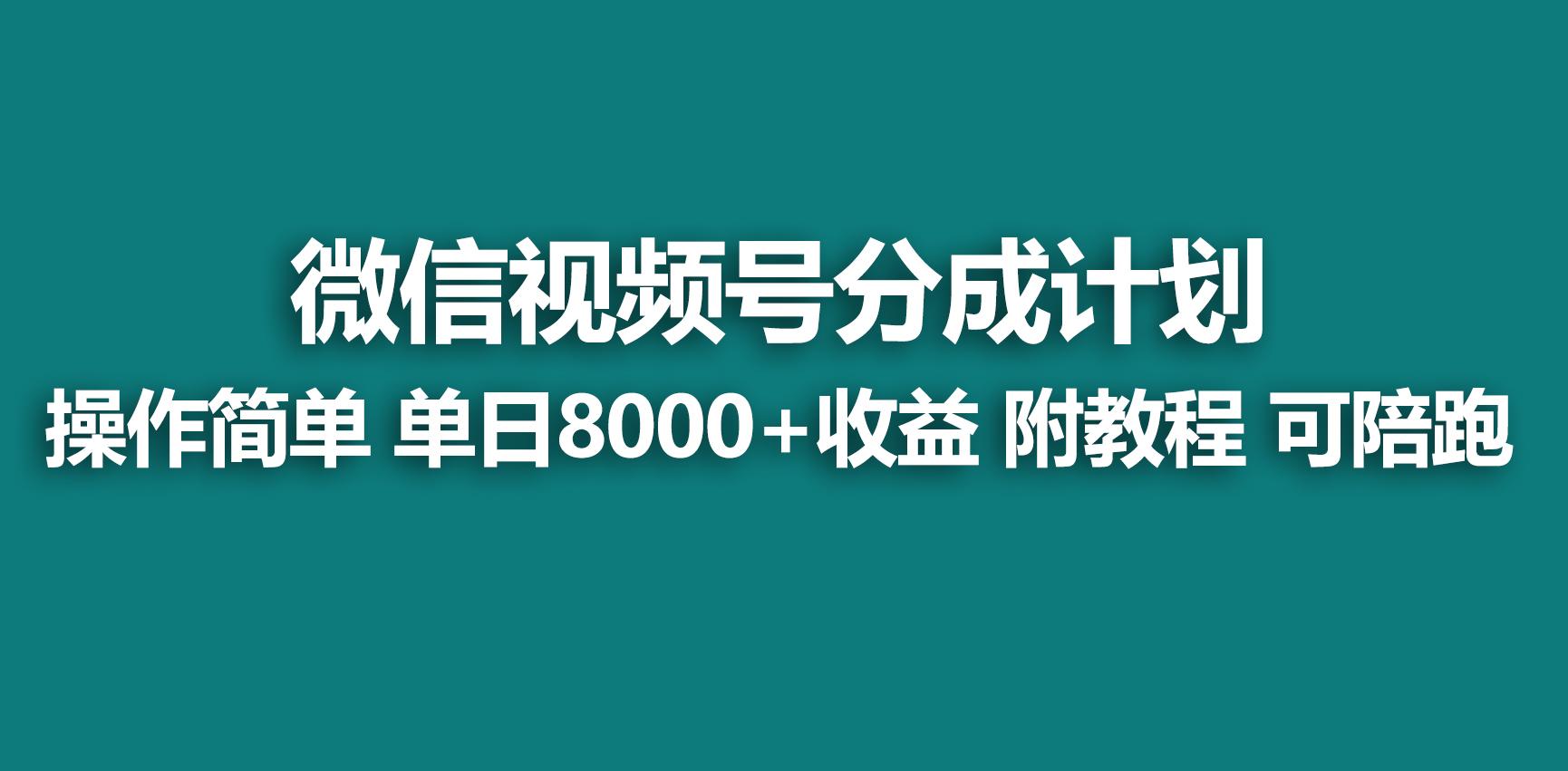 【蓝海项目】视频号分成计划，快速开通收益，单天爆单8000+，送玩法教程-随风资源网